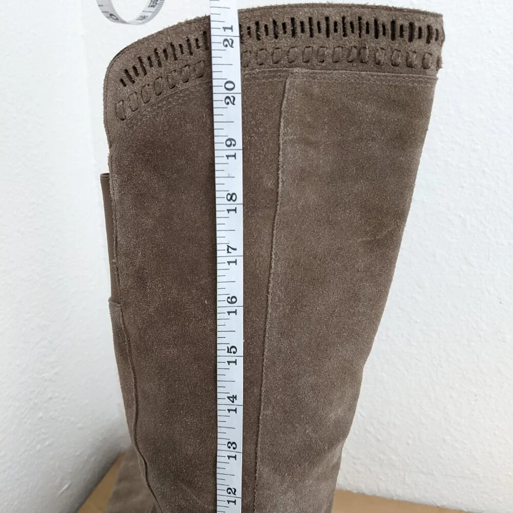 Vince Camuto Madolee Over The Knee Taupe Suede Leather Boots Women's Sz. 5.5 - Picture 9 of 9